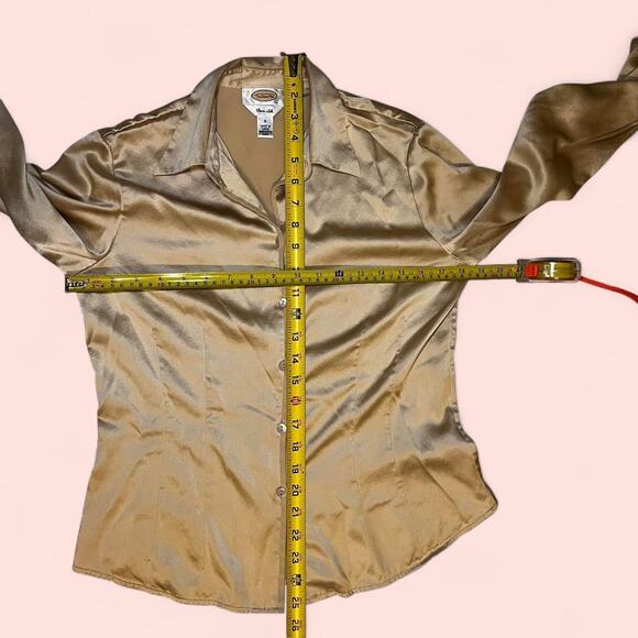 Talbots gold silk button up blouse - Picture 4 of 4